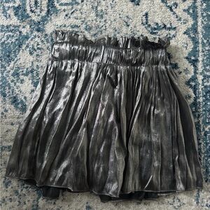 DO+BE Shimmering Silver A-Line Skirt